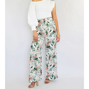 Briggs Pants Women 12 Linen Floral Beachy Lagenlook Boho Novelty Lightweight NWT